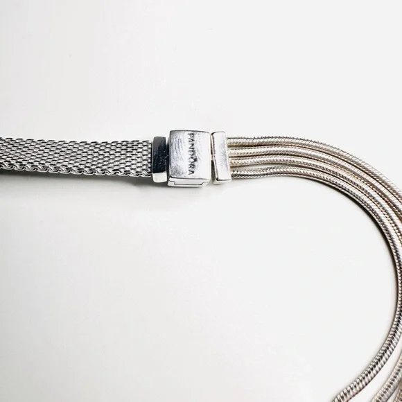 NWOT Pandora Reflexions Mesh Bracelet - Sterling Silver S925 ALE 6.3” - Picture 5 of 7